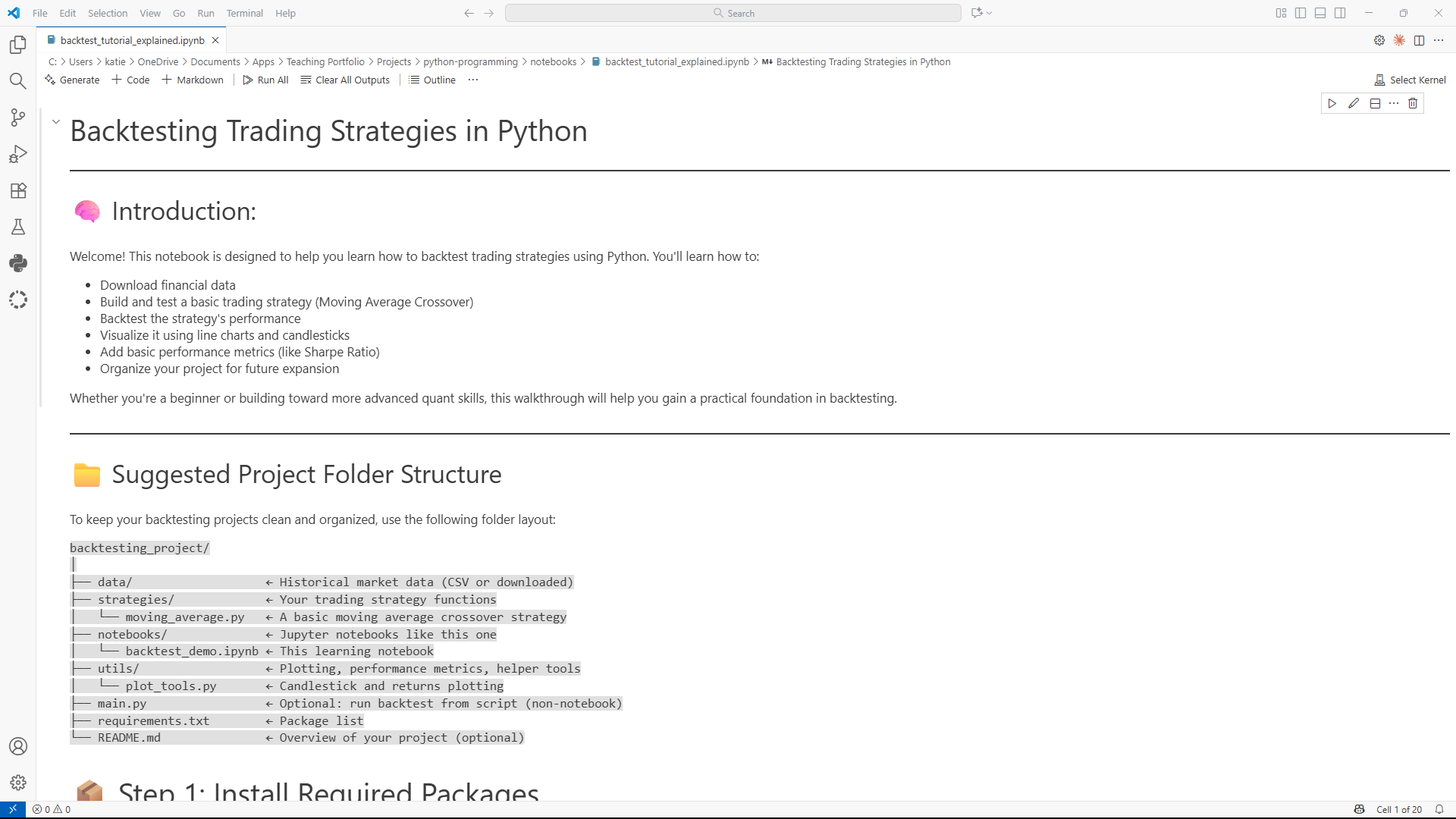 Backtesting Tutorial - Detailed Explanation